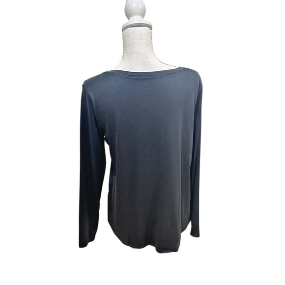 HUE black Long Sleeve Tee french bull Dog red scarf Graphic print size medium - Picture 5 of 7